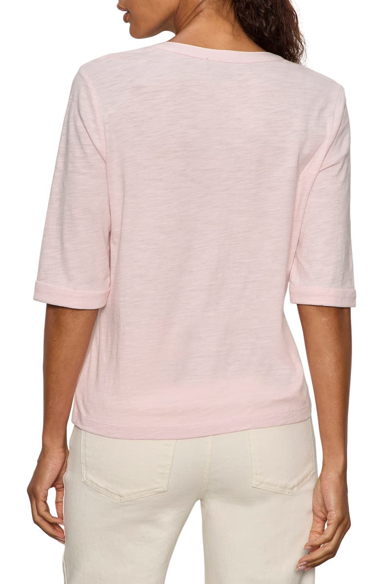 Sanctuary Rolled Sleeve V-Neck T-Shirt, Alternate, color, Oxygen Pink