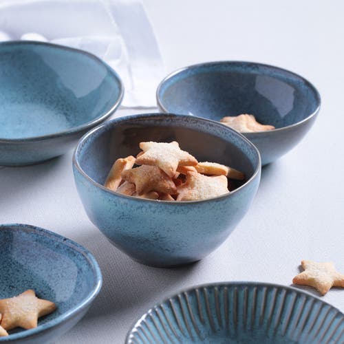 Porto Brasil Organic Soup/dessert Bowl Set Of 6 In Blue