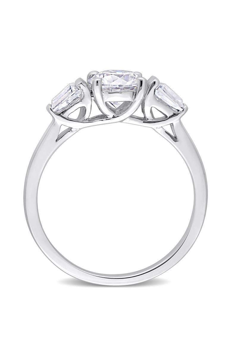 Julianna B. Moissanite 3-Stone Ring Sterling Silver, Alternate, color, Sterling Silver