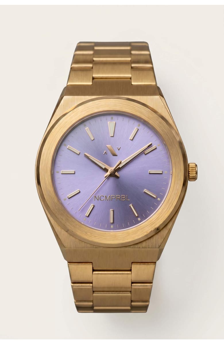 NCMPRBL Elevate Link Peri Swiss Quartz Bracelet Link Watch, 42MM, Main, color, Rich Yellow Gold/ Veri Peri