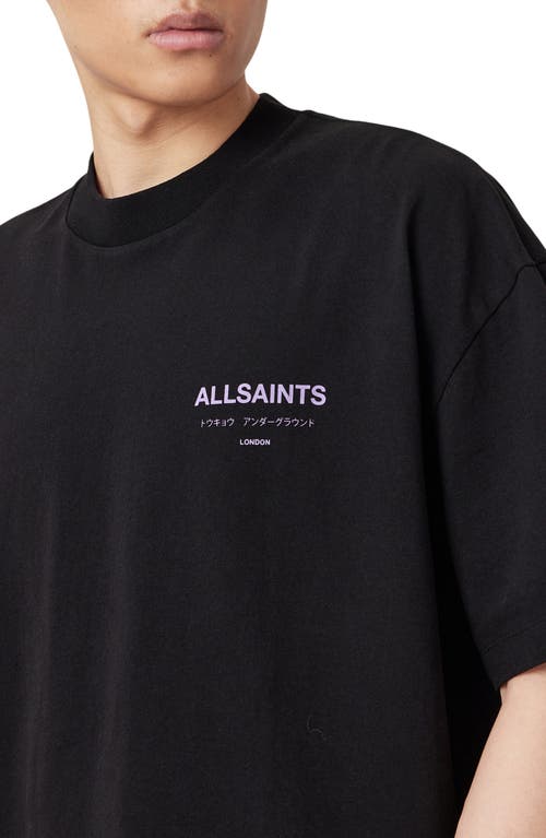 Allsaints Underground Oversize Graphic T-shirt In Black