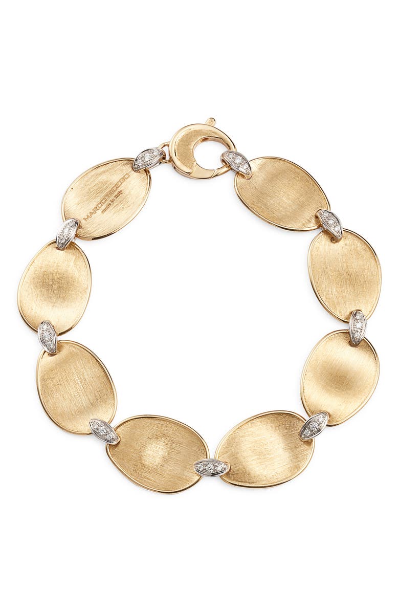 Marco Bicego Lunaria Diamond Bracelet, Main, color, Yellow/White Gold