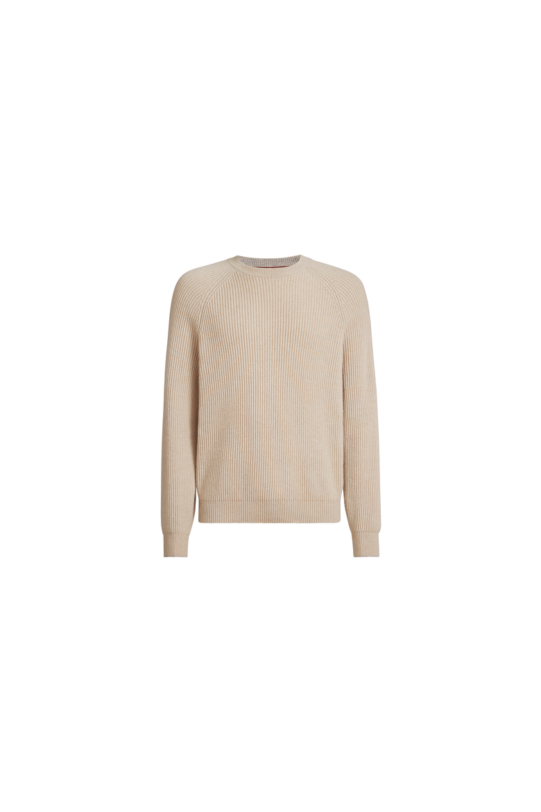 Cashmere English rib sweater with raglan sleeves, Alternate, color, Sand