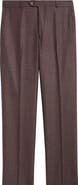 Berle Tick Weave Windowpane Check Virgin Wool Dress Pants