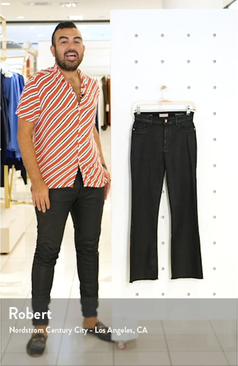 x Marianna Hewitt Instasculpt Bridget Coated High Waist Fray Crop Bootcut Jeans, sales video thumbnail