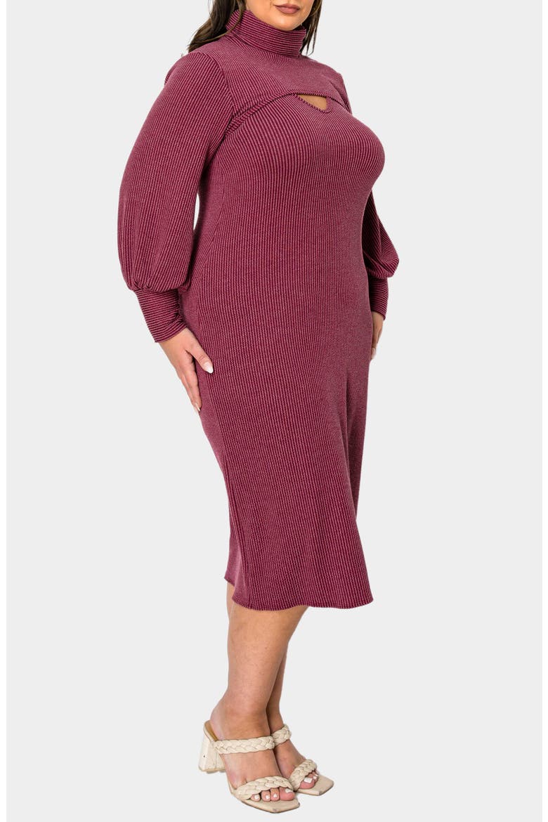 Aster Plissé Two-Piece Sweater Dress, Alternate, color, BURGUNDY