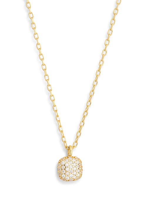 Pavè Small Square Pendant Necklace
