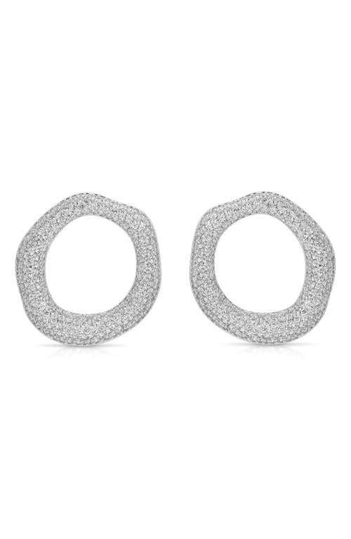 Ettika Pave Open Circle Drop Earrings In Metallic