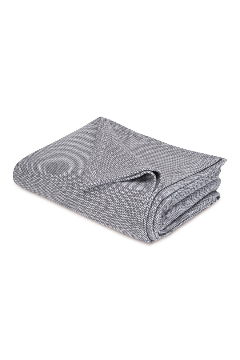 Costa Mesa Cotton Knit Blanket, Main, color, CHARCOAL