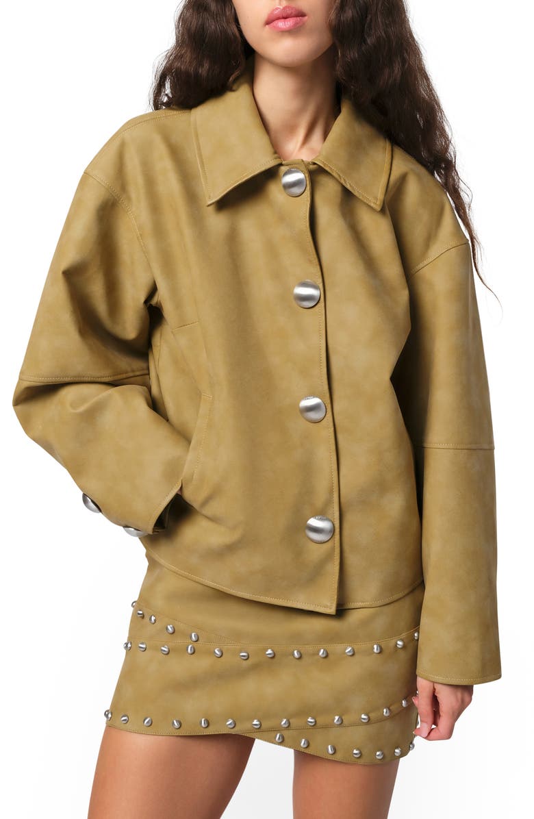 Apparis Faux Leather Crop Jacket, Main, color, 