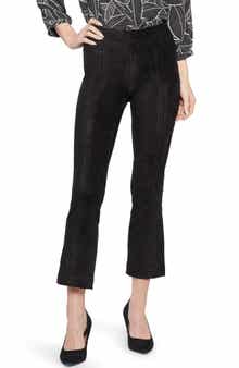 Pull-On Ankle Slim Bootcut Faux Suede Pants