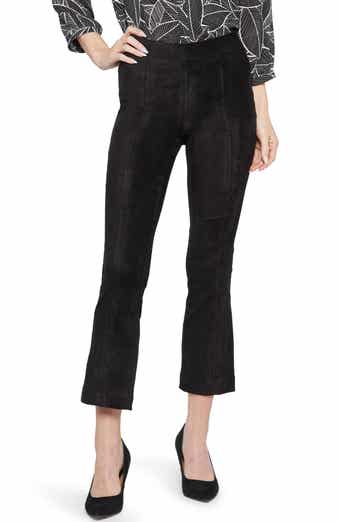 Pull-On Ankle Slim Bootcut Faux Suede Pants