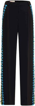 Maison Common Wide Leg Trousers With Macrame Ribbons