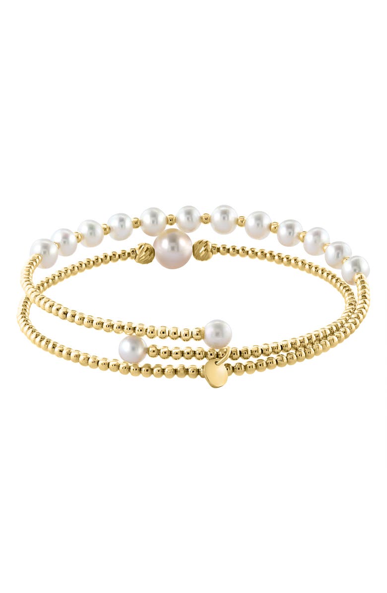 EFFY 14K Gold Beaded Freshwater Pearl Bracelet, Alternate, color, White
