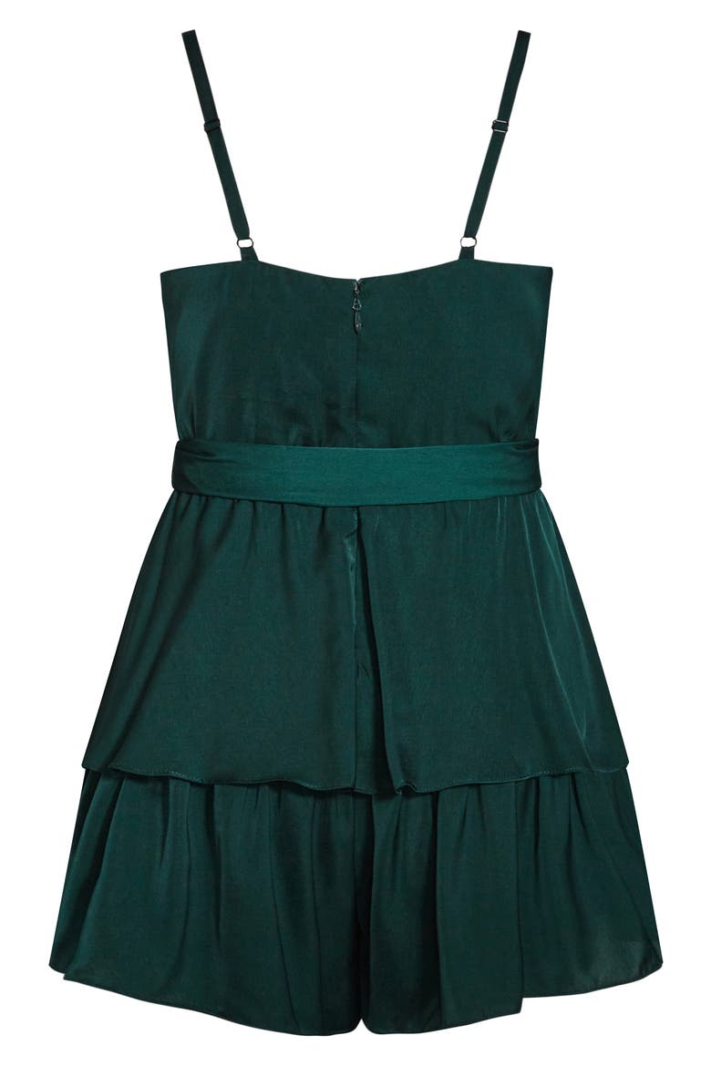 Party Wrap Romper, Alternate, color, JADE