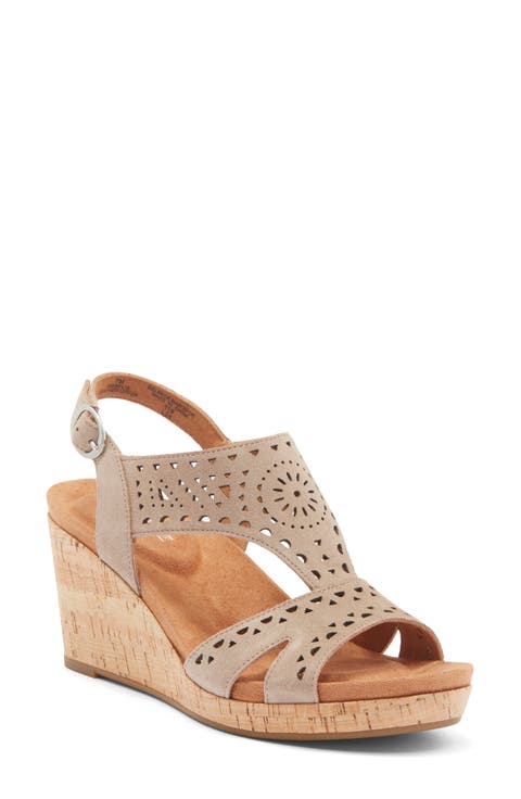 Belis Laser-Cut Platform Wedge Sandal (Women)