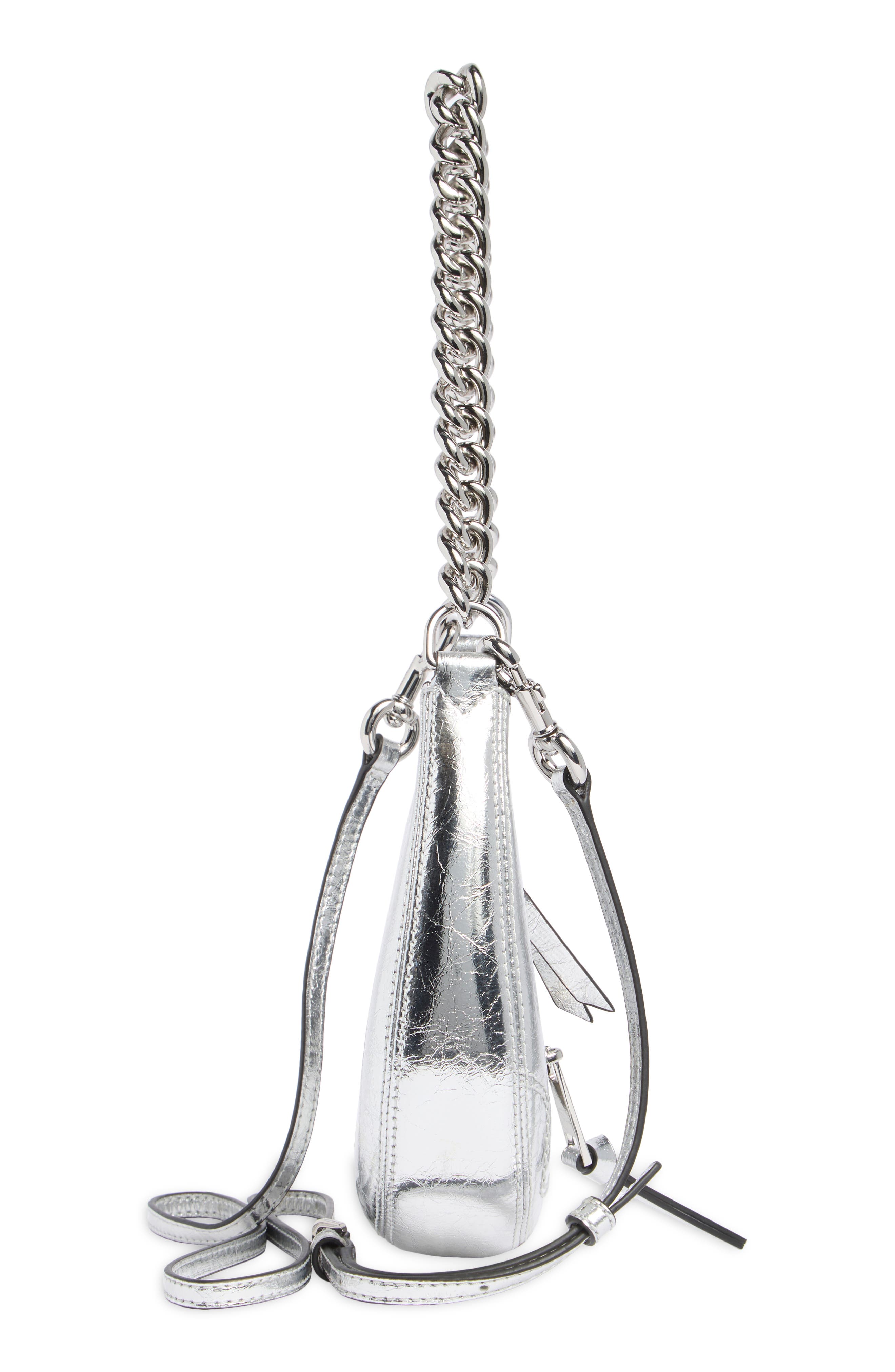 Marc Jacobs Mini Crescent Metallic Crossbody Bag, Alternate, color, 