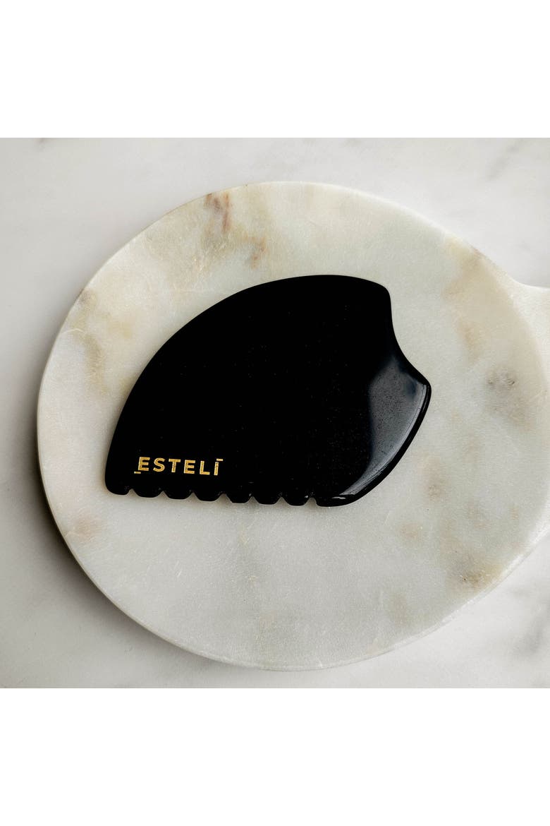 Obsidian Gua Sha, Alternate, color, Black Obsidian