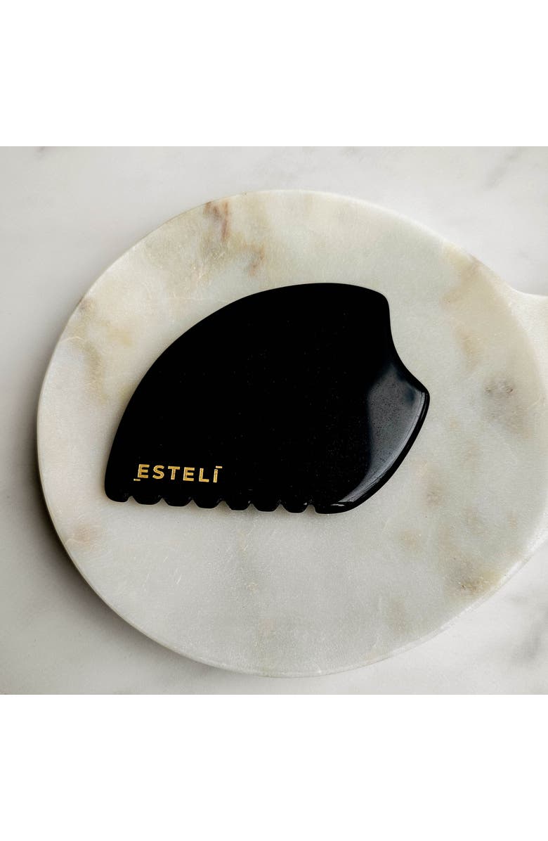 Esteli Obsidian Gua Sha, Alternate, color, Black Obsidian