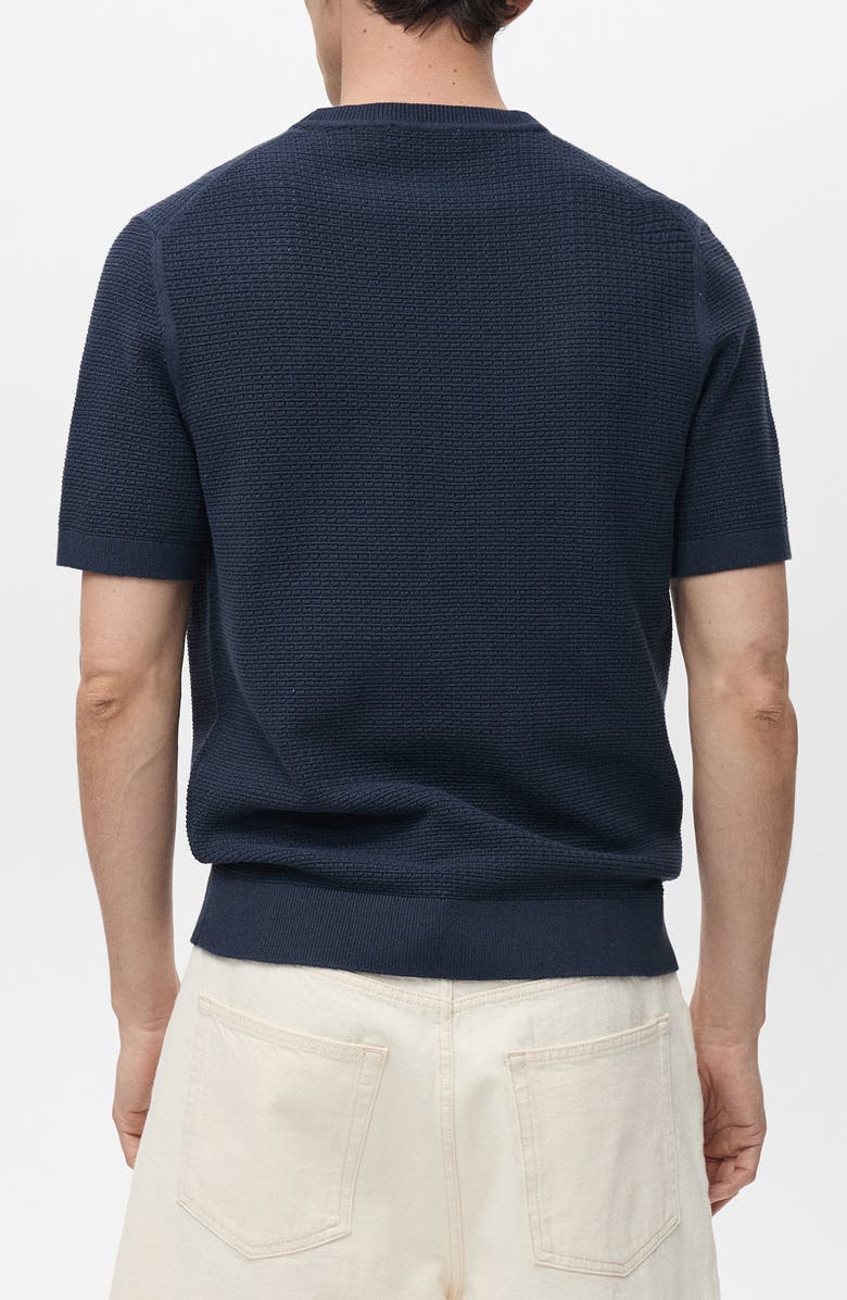 MANGO Pointelle Stitch Cotton Knit T-Shirt, Alternate, color,