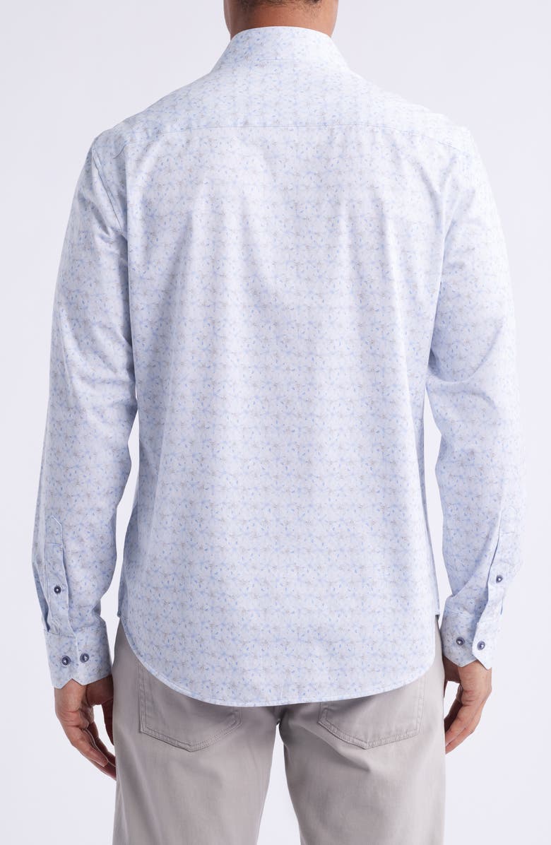 Bugatchi Jimmy OoohCotton<sup>®</sup> Floral Button-Up Shirt, Alternate, color, Air Blue