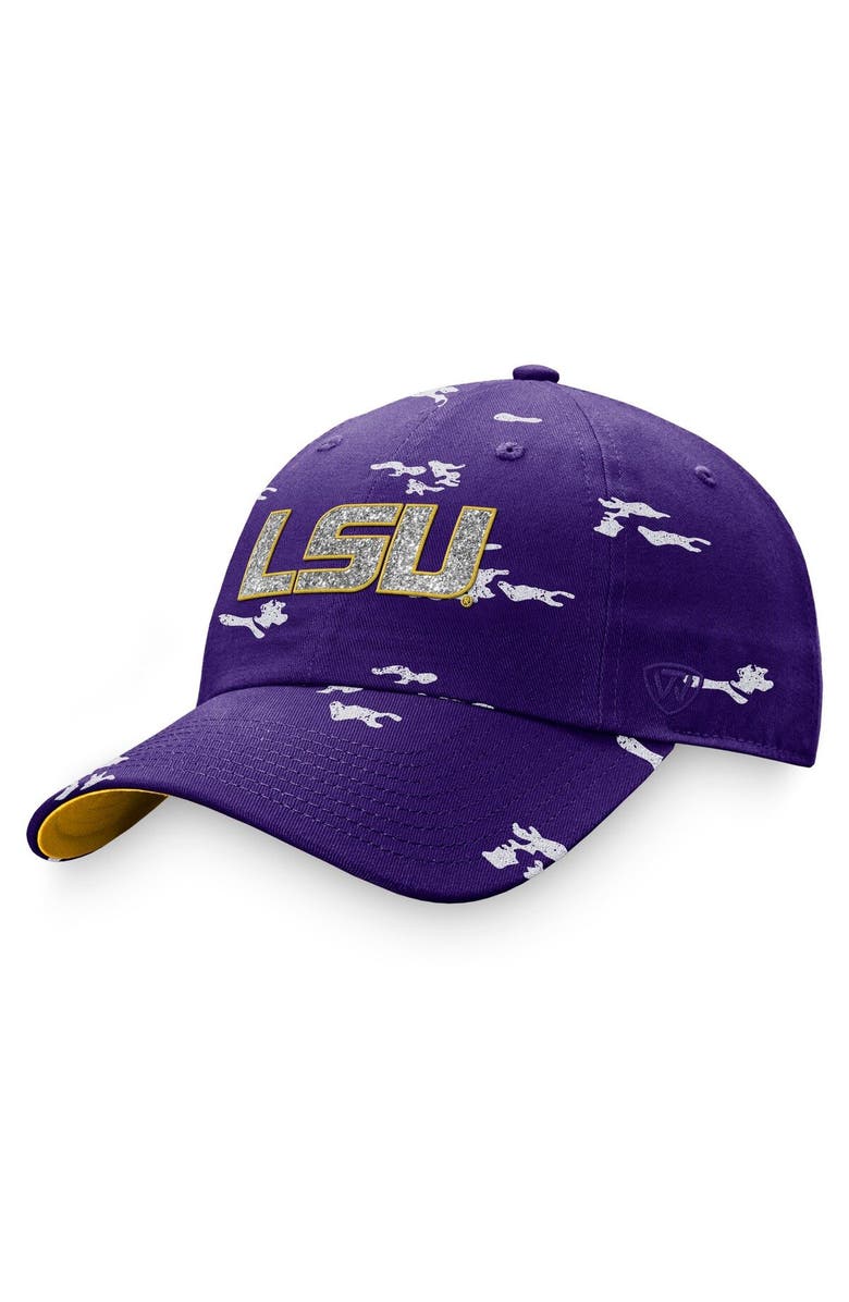 TOP OF THE WORLD Women's Top of the World Purple LSU Tigers OHT Military Appreciation Betty Adjustable Hat, Main, color,
