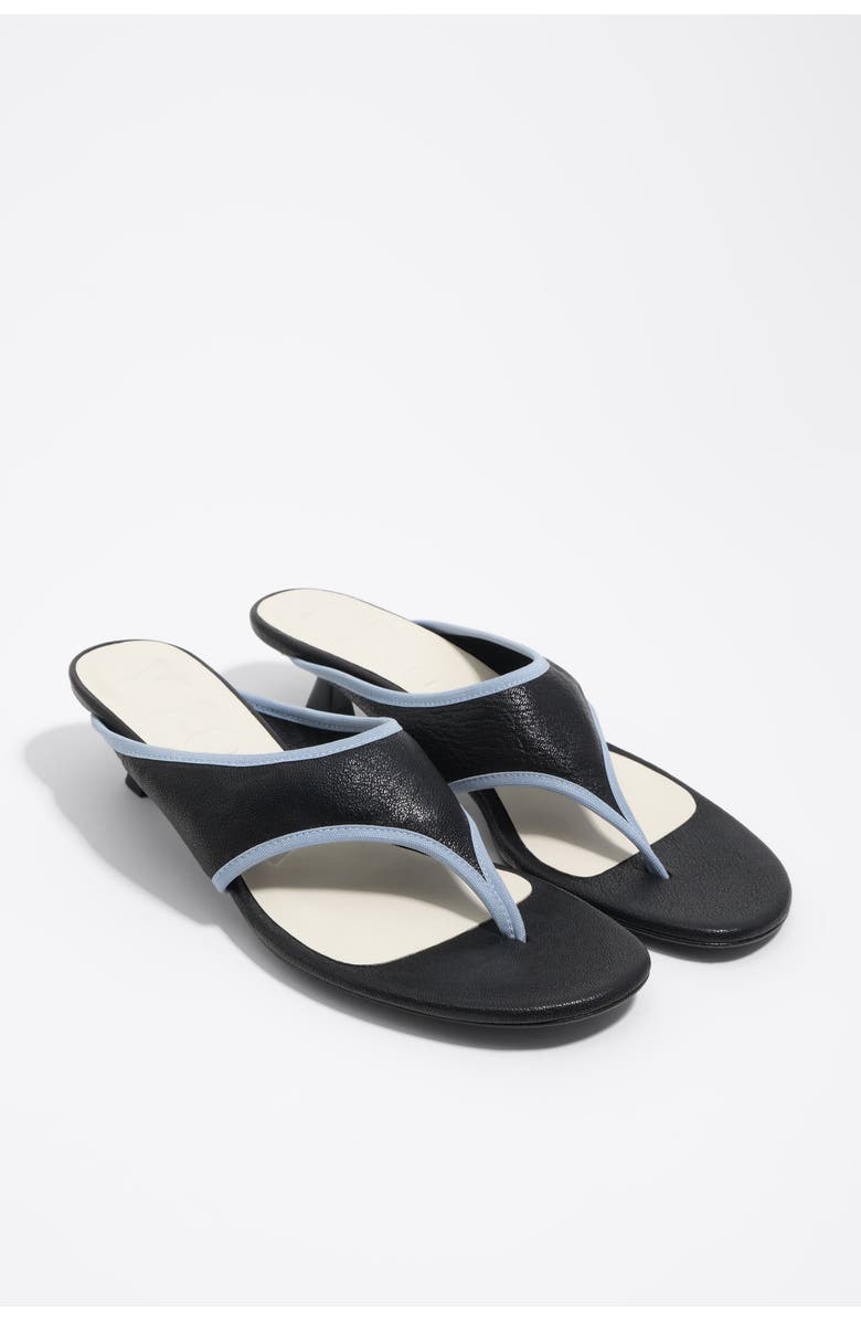 Bimba y Lola Heeled sandal in leather, Alternate, color, Black