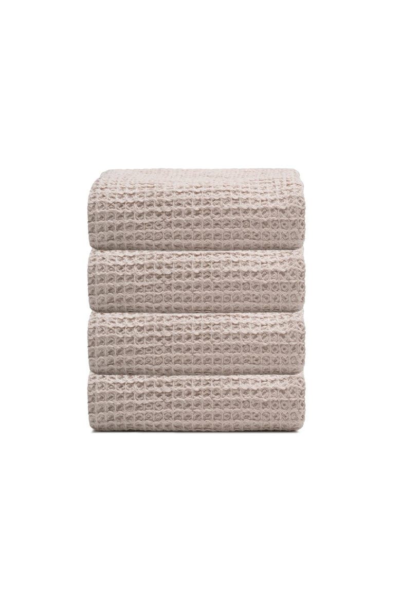 Waffle Turkish Cotton Hand Towel Bundle, Main, color, Sand