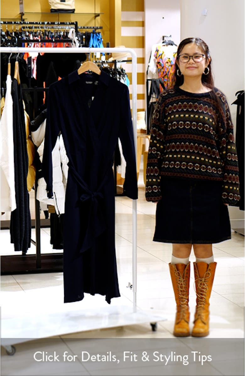 Surplice Long Sleeve Georgette Midi Dress, sales video thumbnail