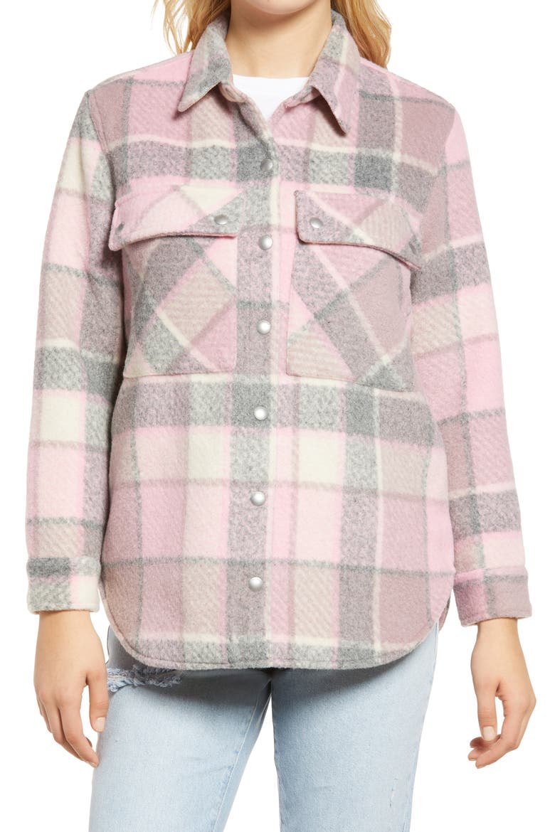 Plaid Flannel Shirt Jacket, Alternate, color, CABIN FEVER