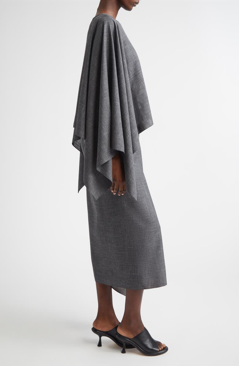 Michael Kors Collection Layered Wool, Silk & Linen Caftan Dress, Alternate, color, Derby Melange