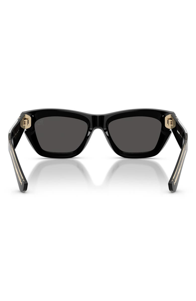Burberry 52mm Irregular Sunglasses, Alternate, color, Black