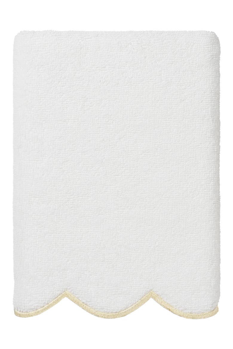 Adornia Scallop 3-Piece Towel Set, Alternate, color, WHITE/ BEIGE