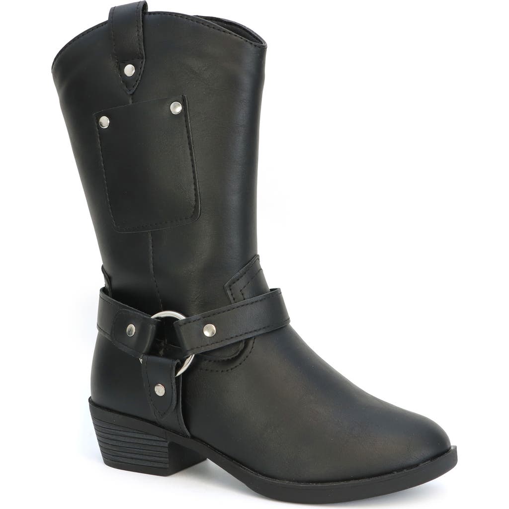 Yoki Kids' Pocket Cowboy Western Boot In Black