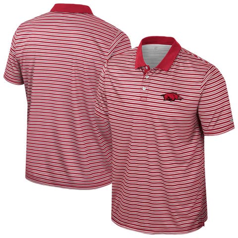 Men's Colosseum Cardinal Arkansas Razorbacks Striped Polo