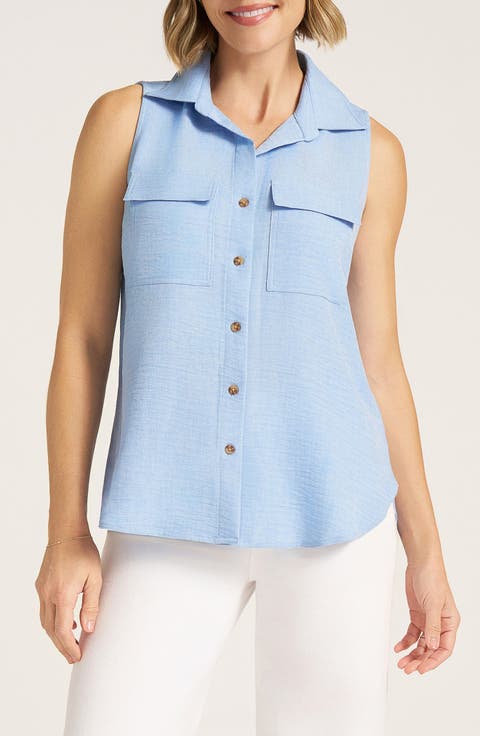 Euclid Sleeveless Button-Up Shirt