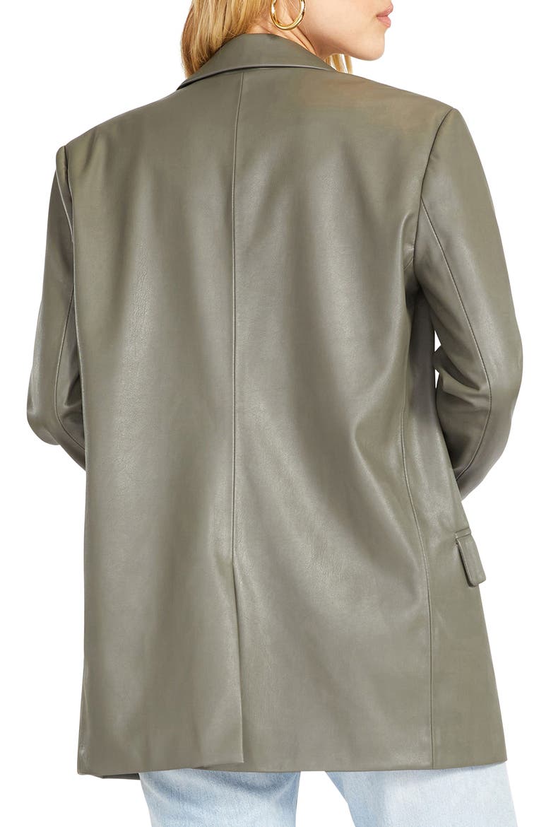 BB Dakota Who's in Charge Faux Leather Blazer, Alternate, color, SURPLUS GREEN