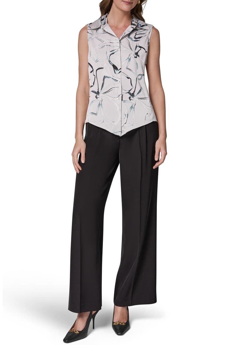 Print Sleeveless Shirt, Alternate, color, AQUAMINT MULTI