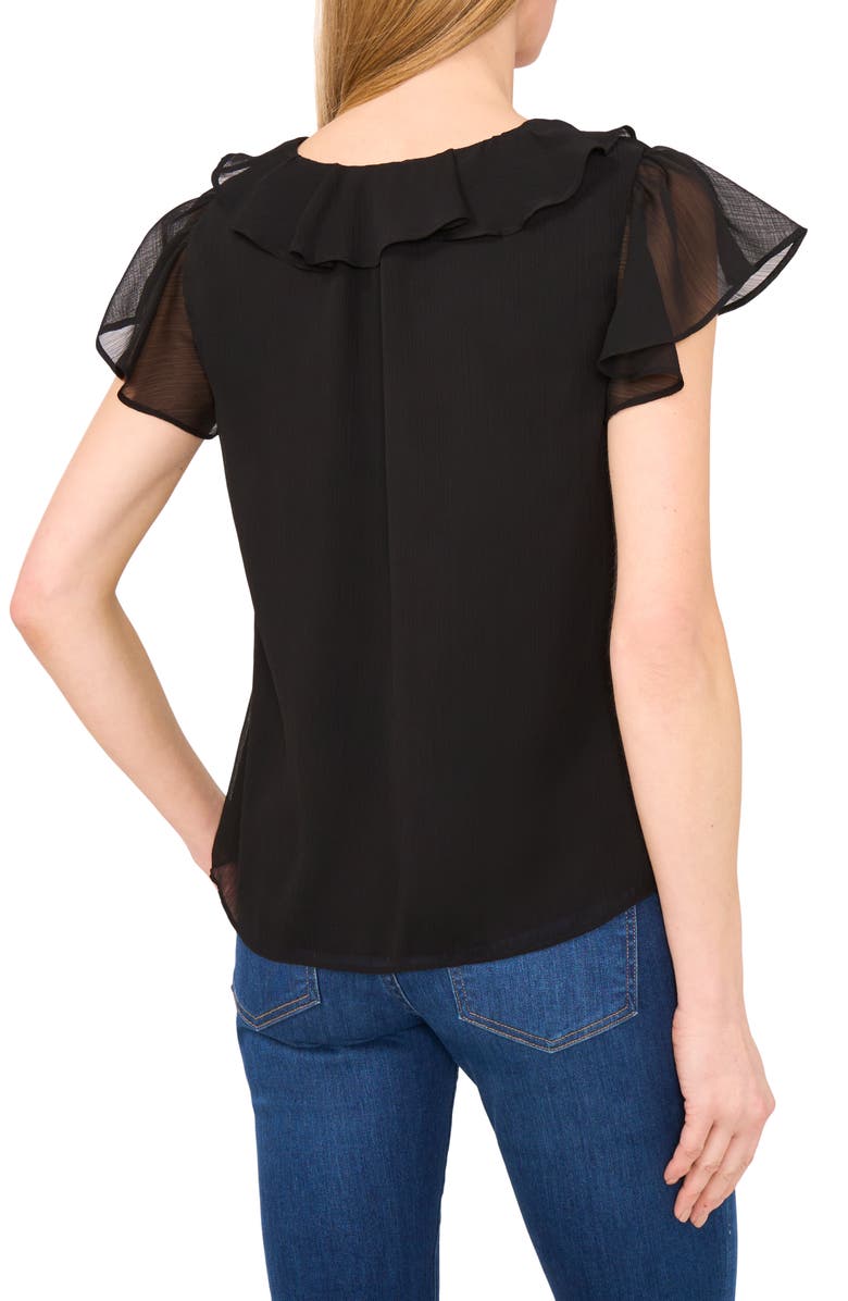 CeCe Ruffle Trim Yoryu Top, Alternate, color, 
