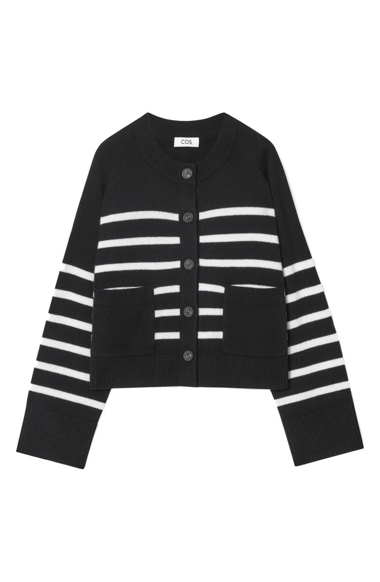 COS Stripe Wool Cardigan, Alternate, color,