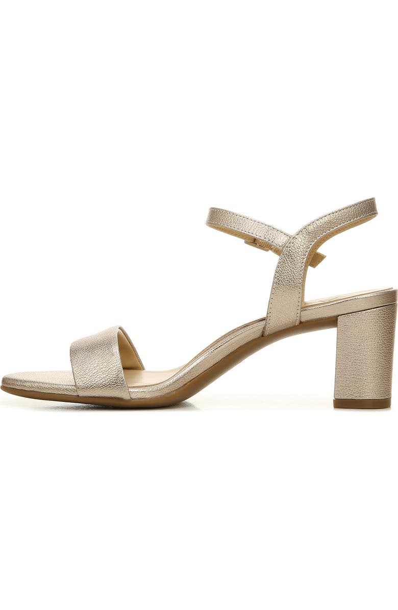 Naturalizer Bristol Block Heel Sandal - Wide Width Available, Alternate, color, Warm Silver