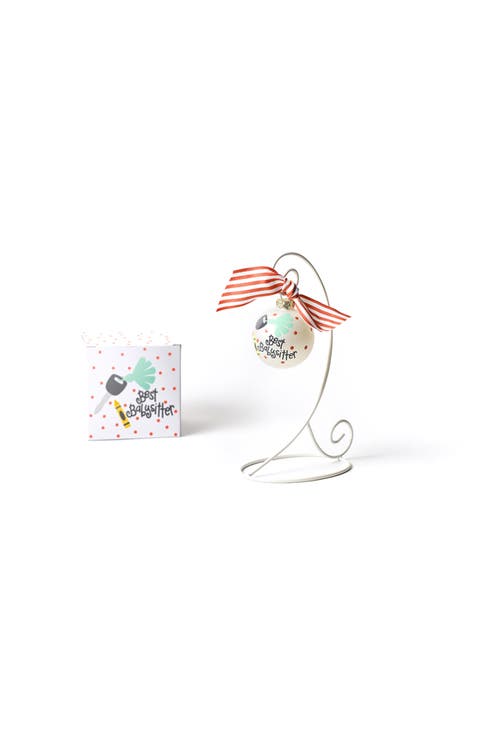 Babysitter Glass Ornament with White Stand