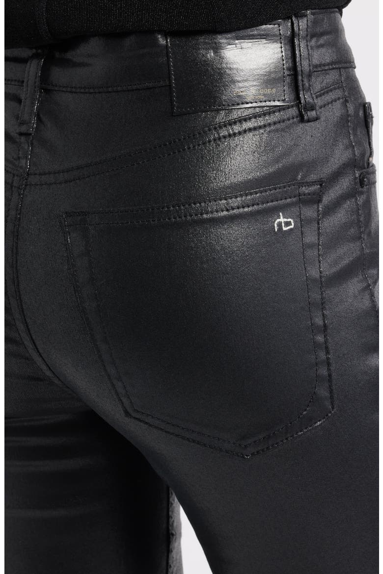 Flexi Dahlia Coated Mid Rise Flare Jeans, Alternate, color, BLACK COATED