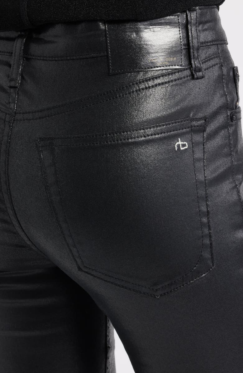 rag & bone Flexi Dahlia Coated Mid Rise Flare Jeans, Alternate, color, Black Coated