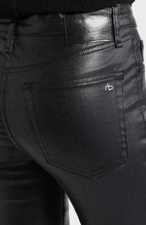 Rag & Bone Flexi Dahlia Coated Mid Rise Flare Jeans In Black