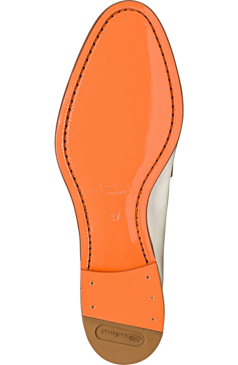 Santoni Leather Penny Loafer, Alternate, color, White