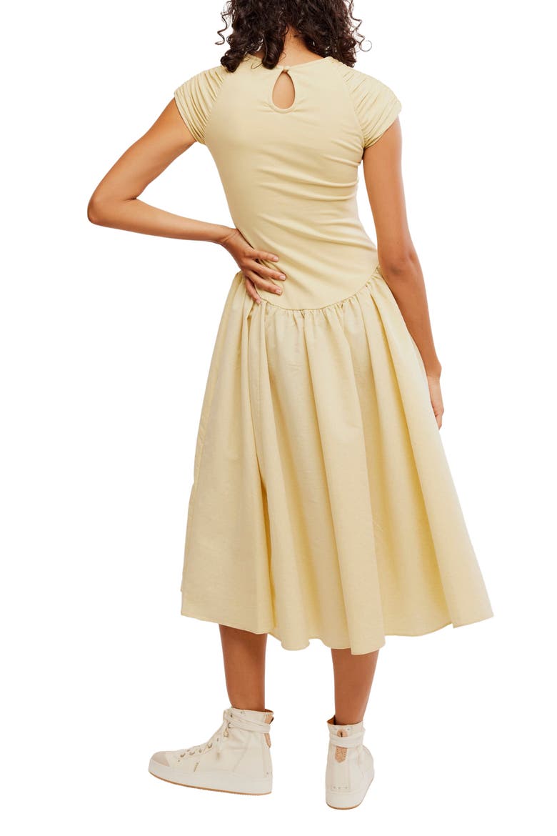 Afternoon Elegance Mixed Media Midi Dress, Alternate, color, KHAKI CHINO