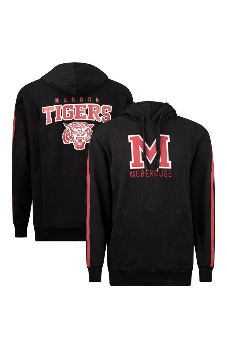 FISLL Men's FISLL Black Morehouse Maroon Tigers Oversized Stripes Pullover Hoodie, Alternate, color, 