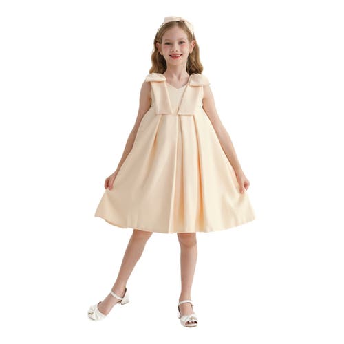Tulleen Palermo Bow-detailing Dress In Champagne