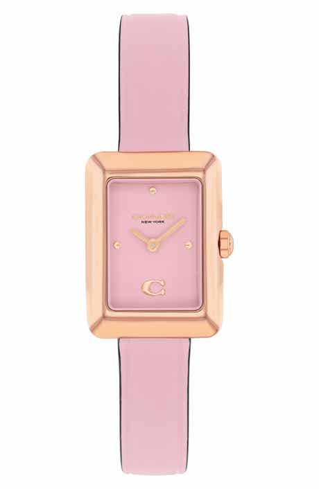 COACH Mara Leather Strap Watch, 22mm x 30mm